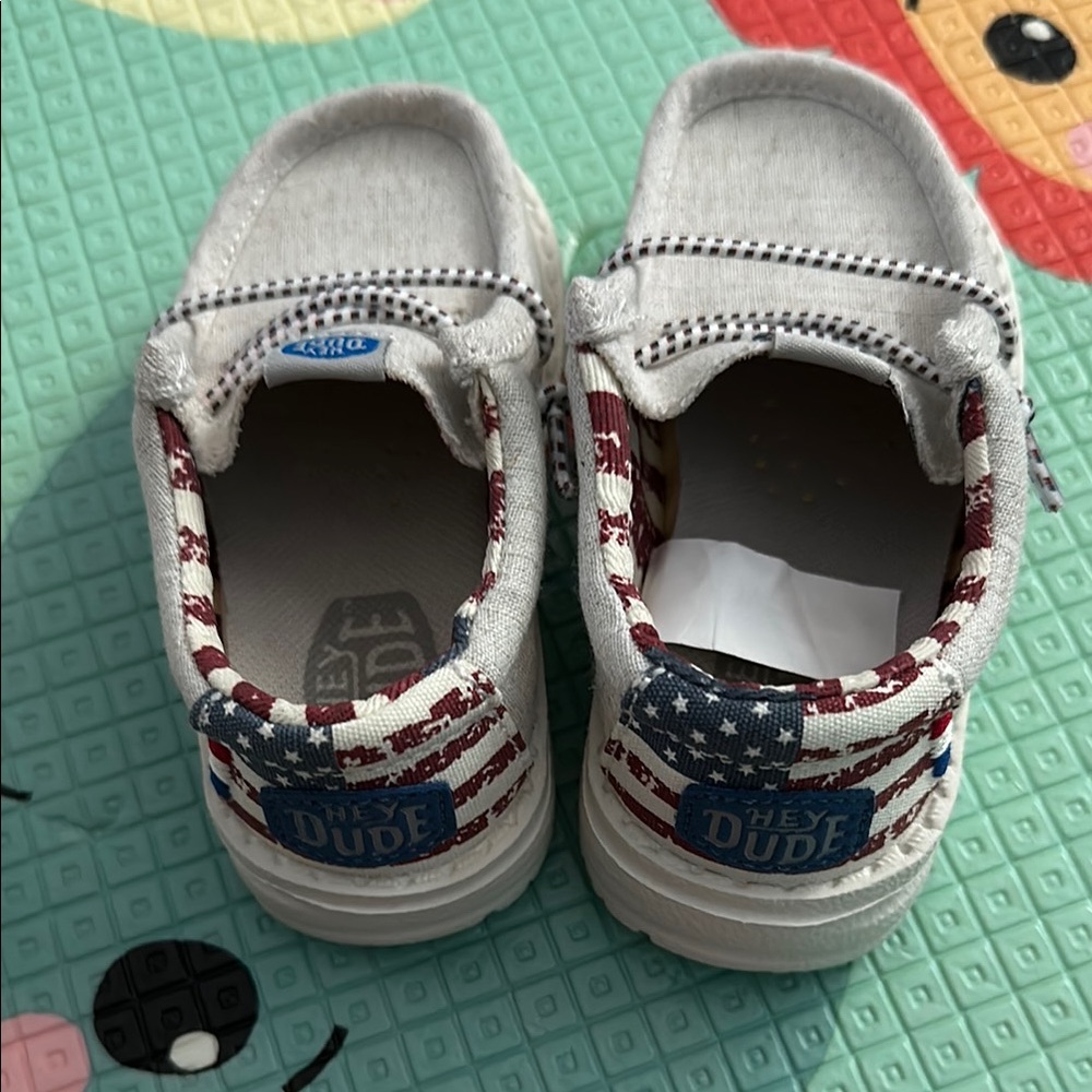 Hey Dude White and Red Sneakers Casual Comfort - new, never worn